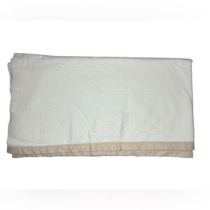 Vintage Northern Chatham Acrylic Polyester Blanket Throw Satin Binding Cream
